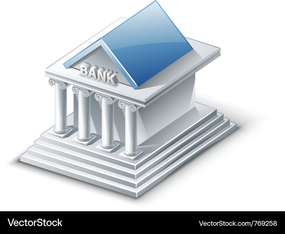 Bank Building Exterior Vector Image