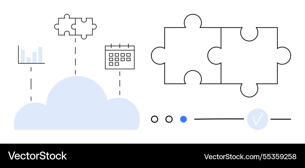 Cloud-based data integration and task management Cloud-based data integration and task management vector image