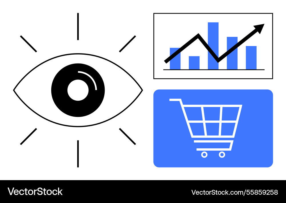 Eye of analytics visualization combining insights Eye of analytics visualization combining insights vector image