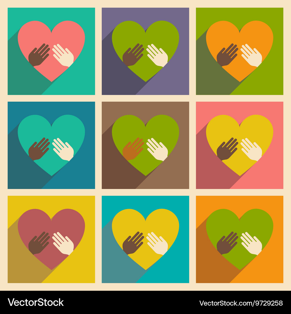 Flat with shadow concept and mobile application Vector Image