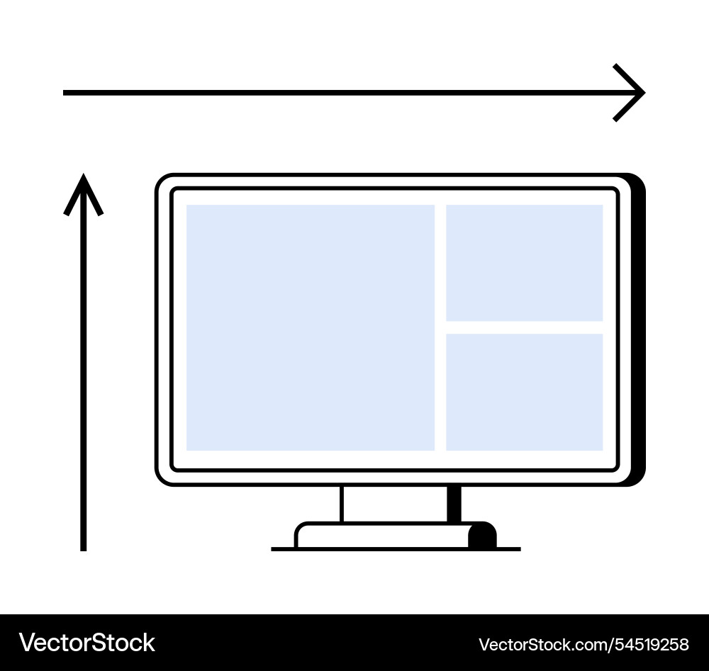Modern display screen with user interface elements Modern display screen with user interface elements vector image