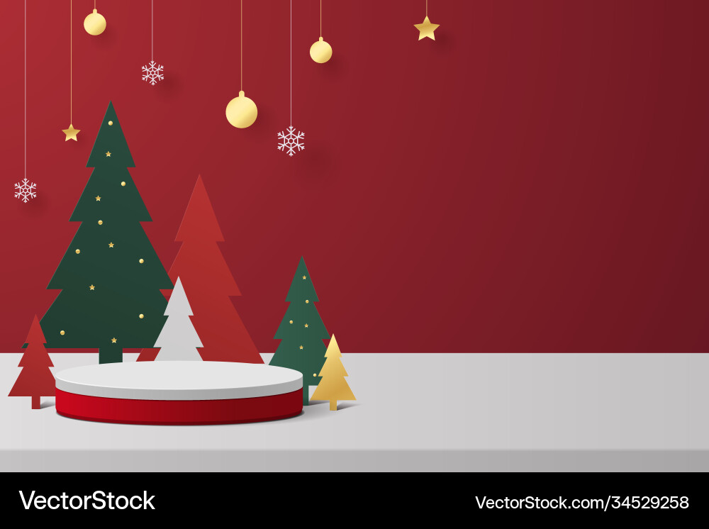 Podium on christmas background Podium on christmas background vector image