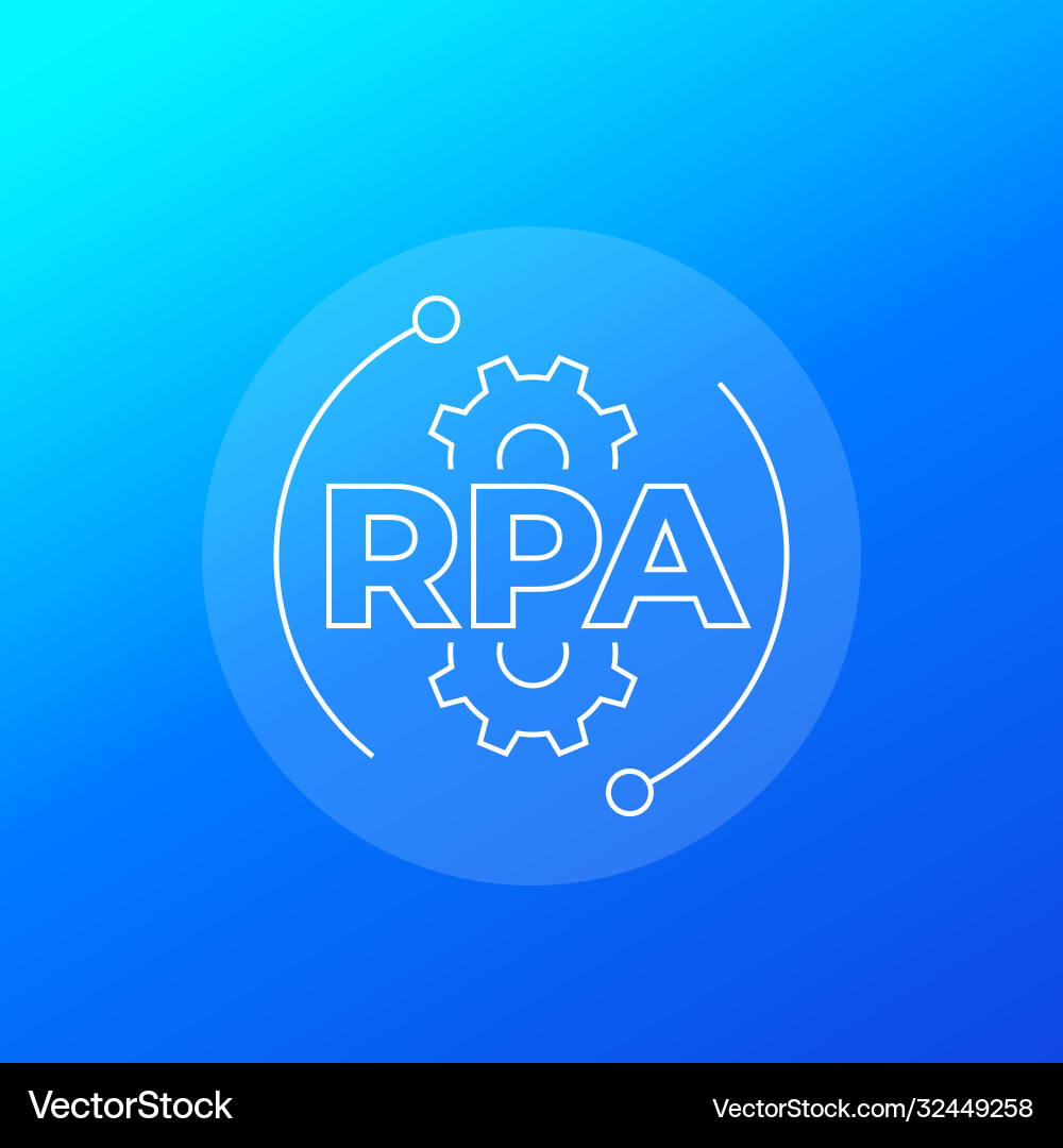 RPA Automation Icon - Robotic Process vector image