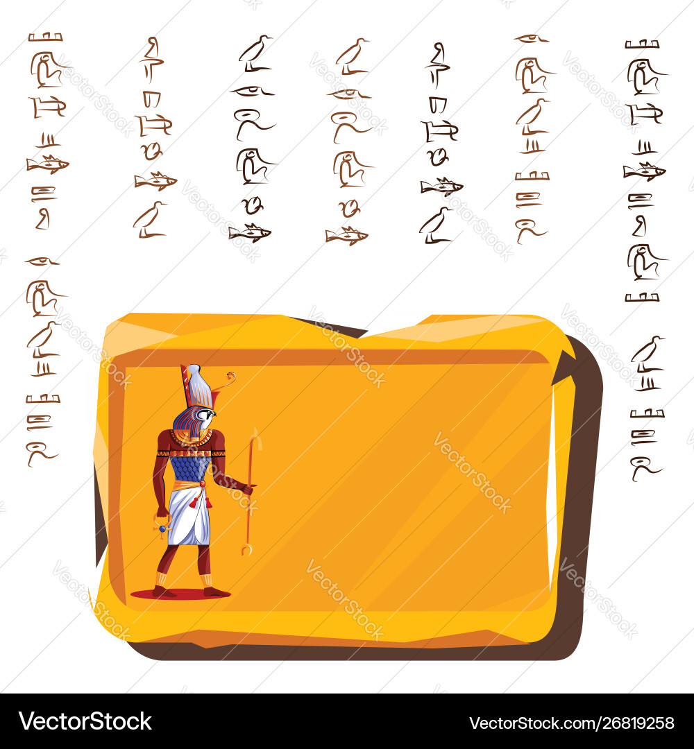 Stone board clay tablet and egyptian hieroglyphs Stone board clay tablet and egyptian hieroglyphs vector image