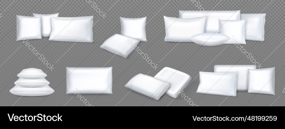 3d white cushion isolated realistic mockup 3d white cushion isolated realistic mockup vector image
