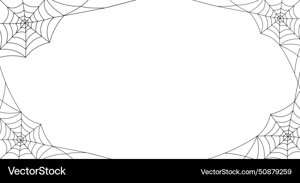 Black cobweb frame isolated on a white background Vector Image