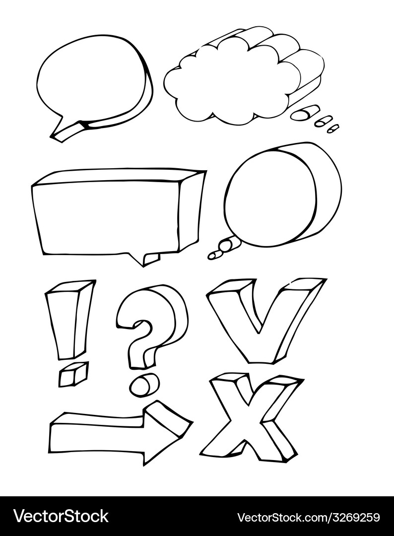 Blank empty white speech bubbles Vector Image