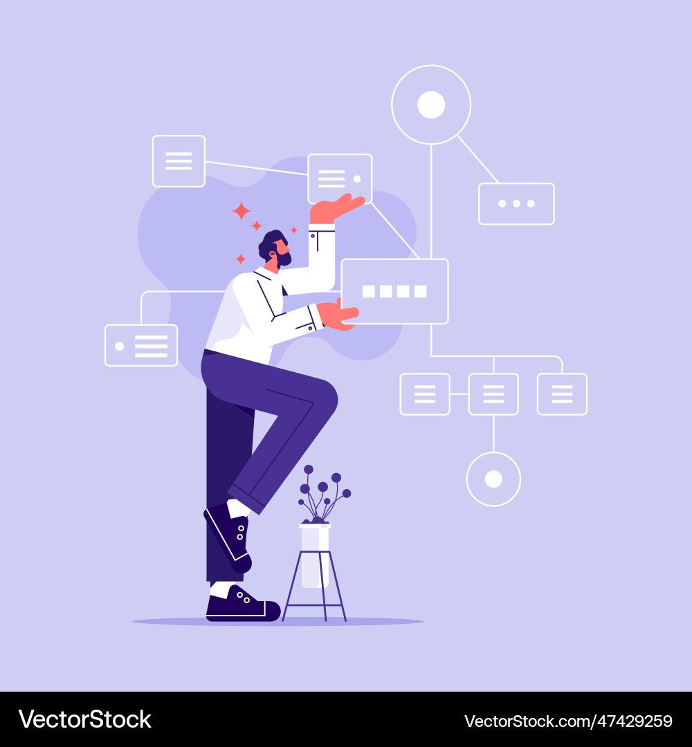 Concept of business workflow process or scheme Concept of business workflow process or scheme vector image