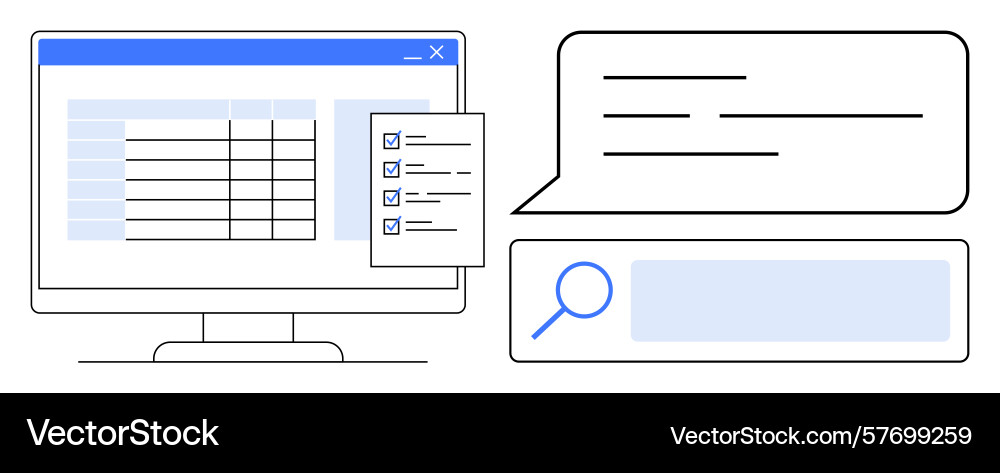 Data analysis with organized table checklist Data analysis with organized table checklist vector image