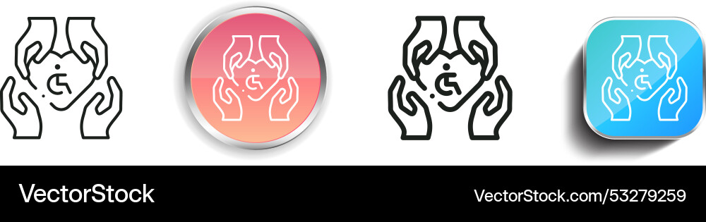 Disabilities icon thin linear regular and button vector image
