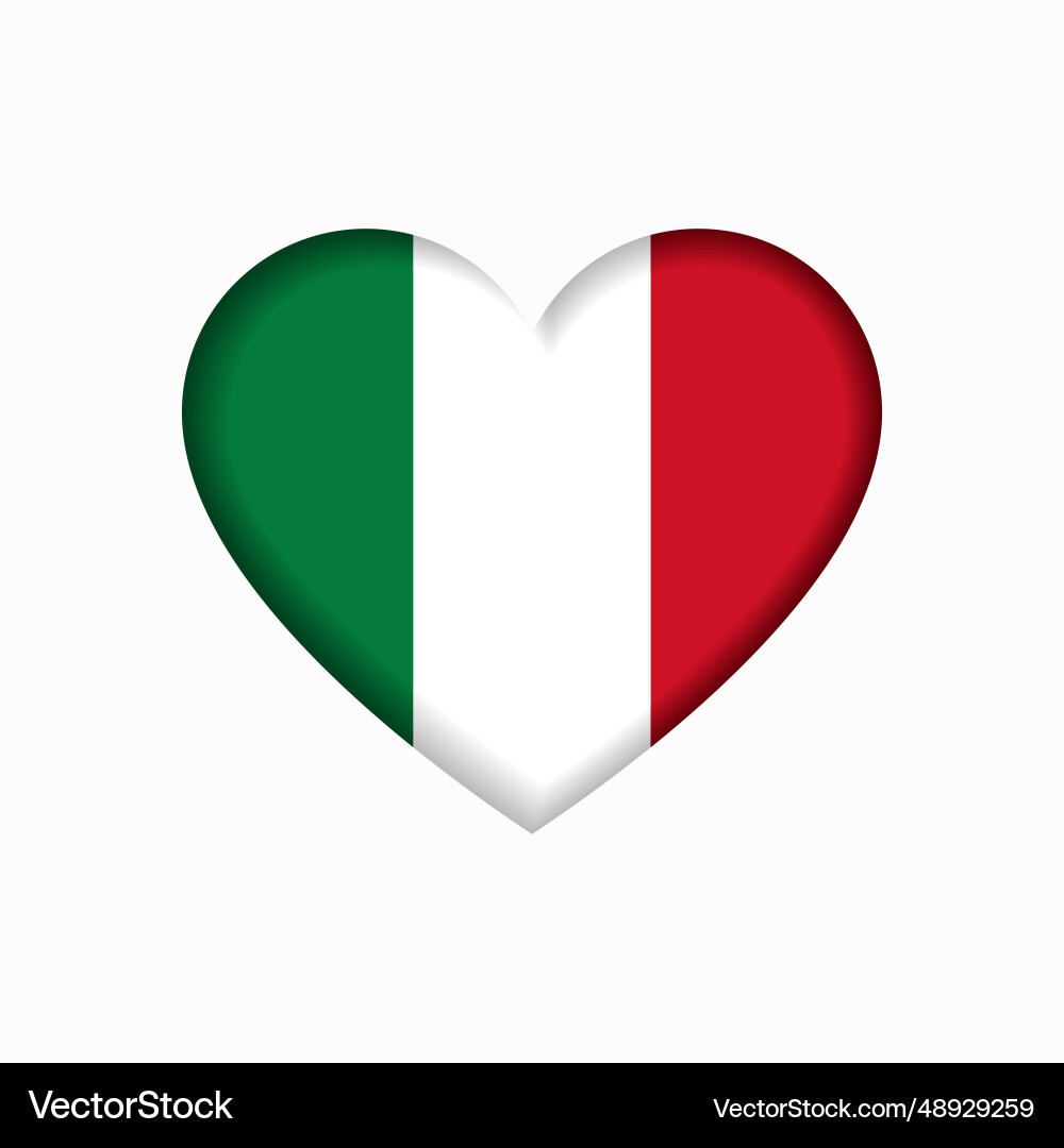 Italian flag heart-shaped sign Italian flag heart-shaped sign vector image