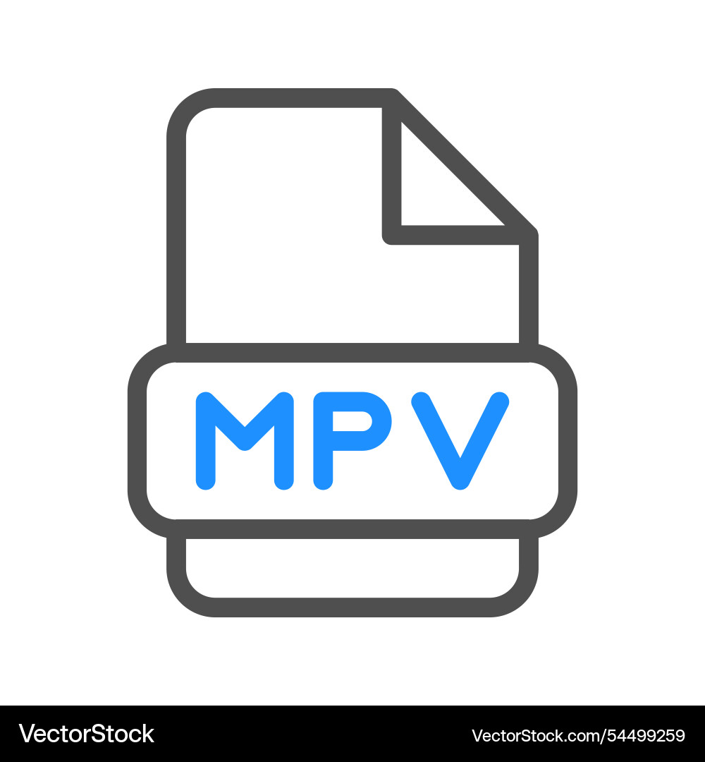 Mpv document files icon video format symbol Mpv document files icon video format symbol vector image