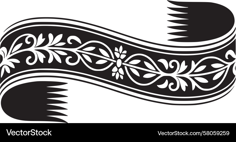 Ornate Ribbon Scroll Pattern Vector Image