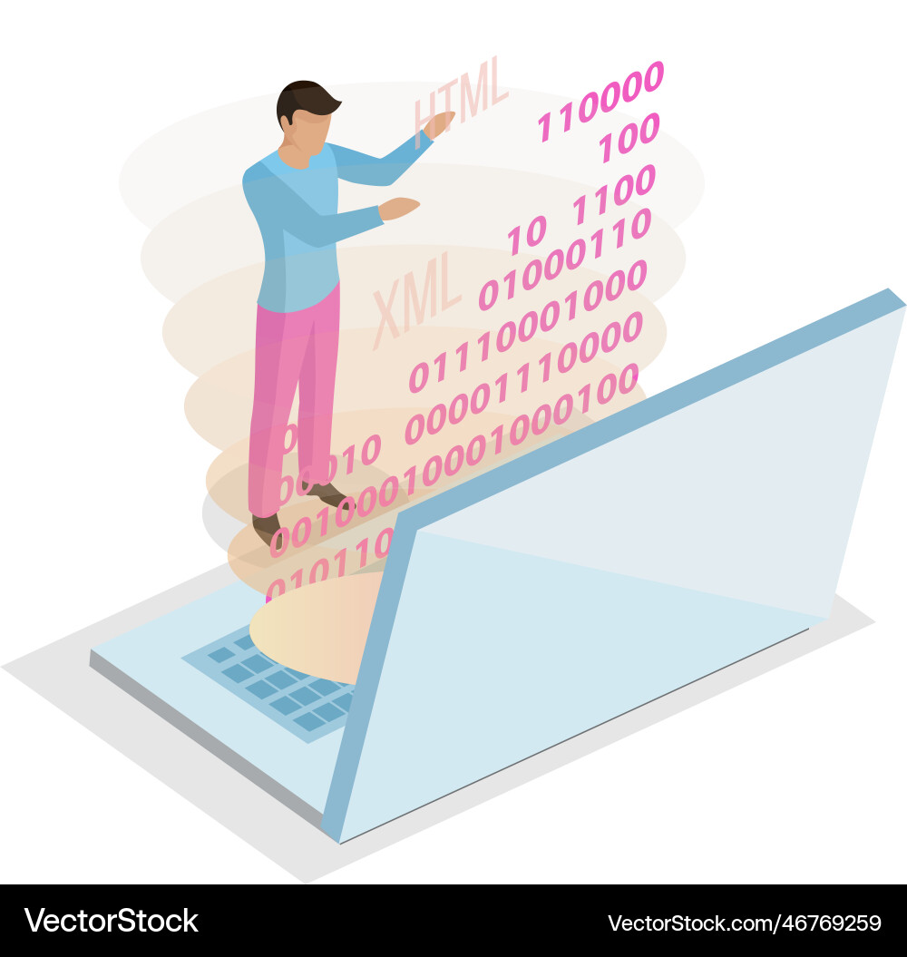 Programming Isometric Concept vector image