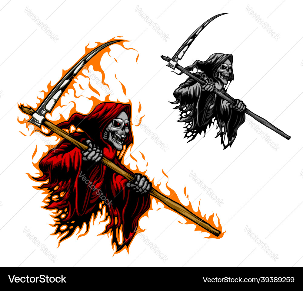 Scary Grim Reaper with Scythe Vector Image