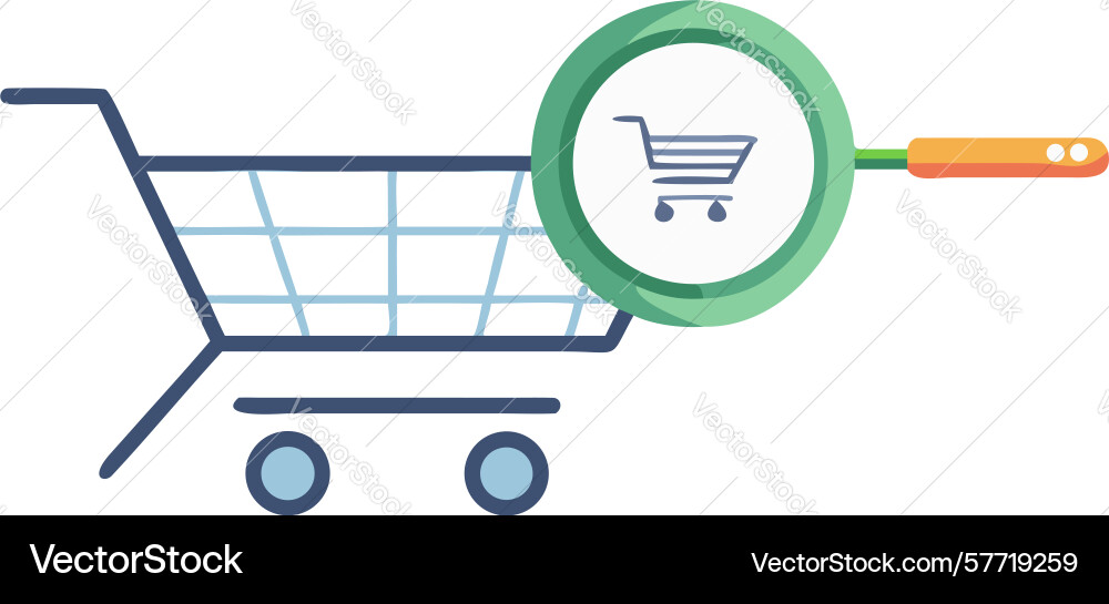 Shopping cart search icon design generative ai vector image