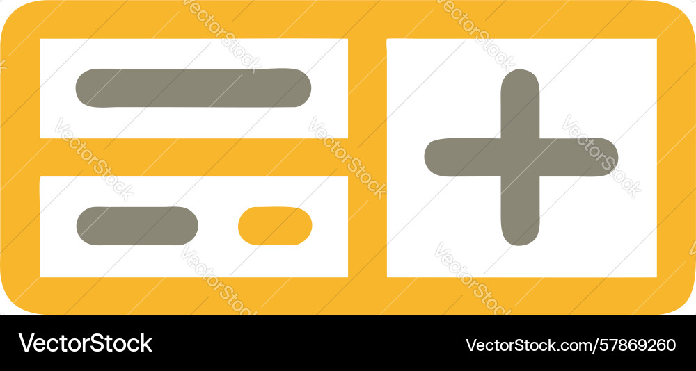 Basic calculator icon with plus sign simple math Vector Image