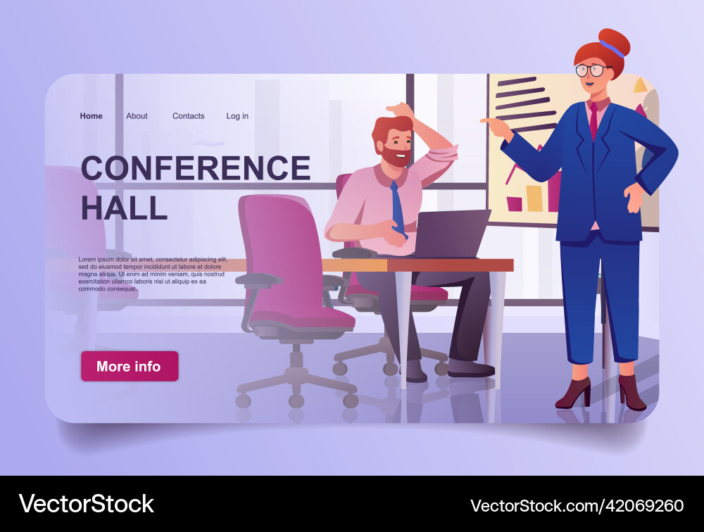 Conference hall concept in cartoon design Vector Image