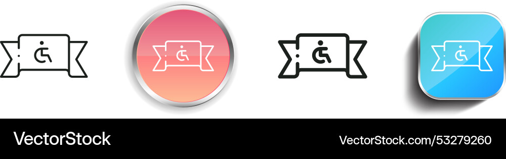 Disability icon thin linear regular and button vector image
