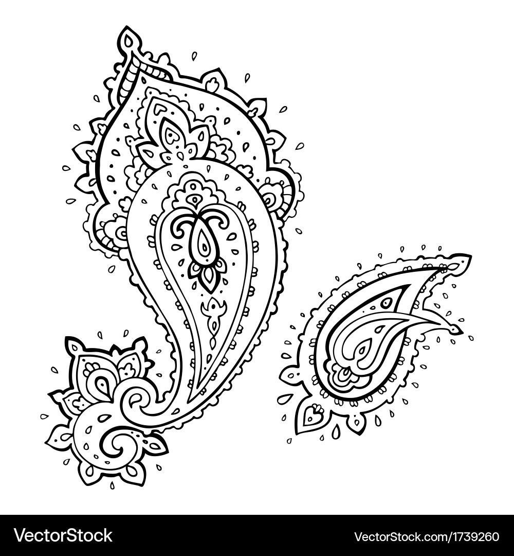 Ethnic Paisley Ornament Vector Image