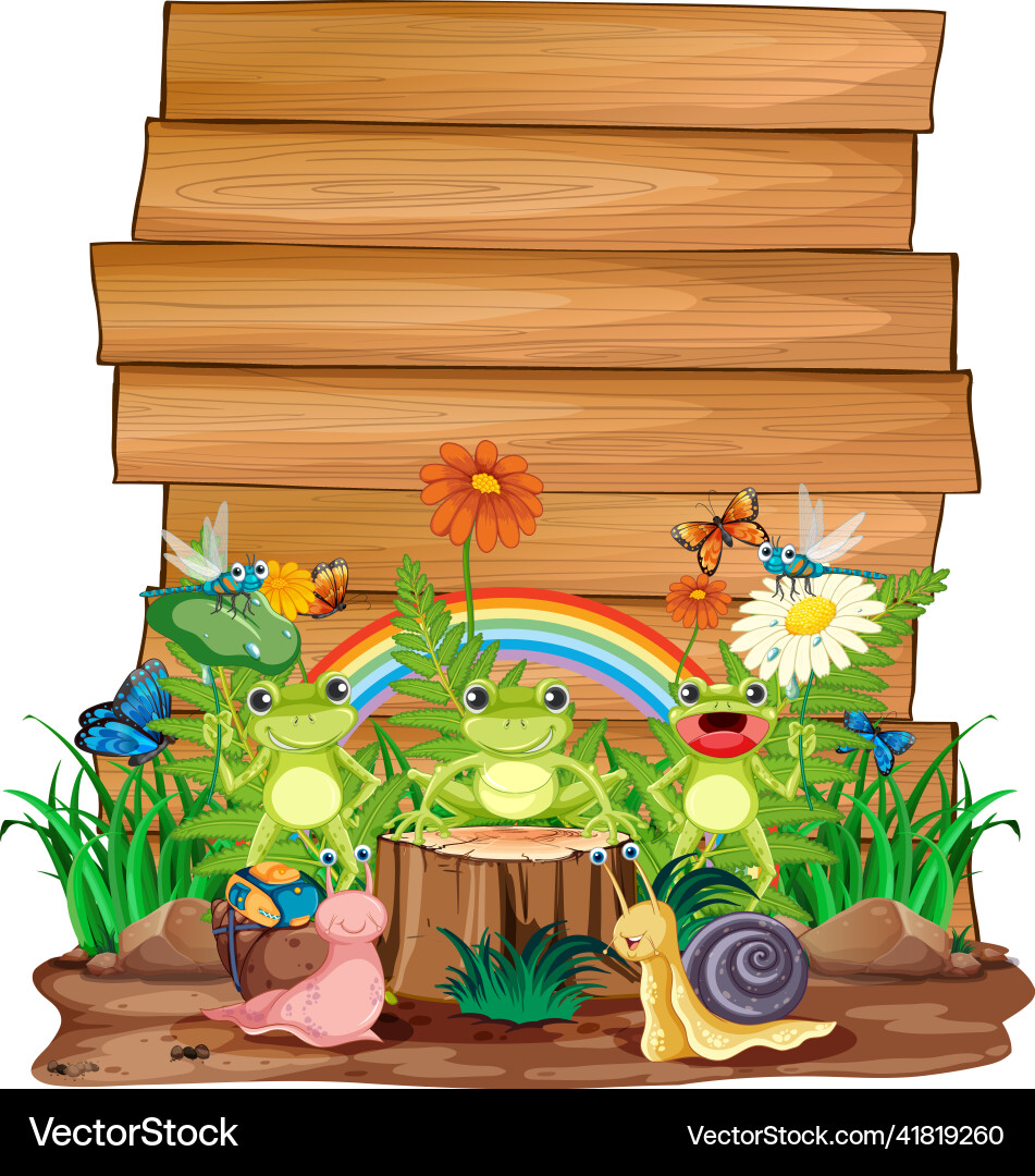 Insekten mit Holzrahmen-Banner Insekten mit Holzrahmen-Banner vektorbild
