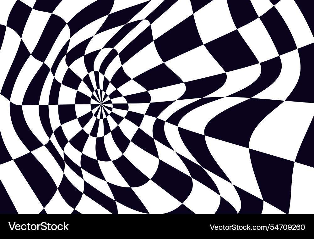 Psychedelic checkerboard pattern Psychedelic checkerboard pattern vector image