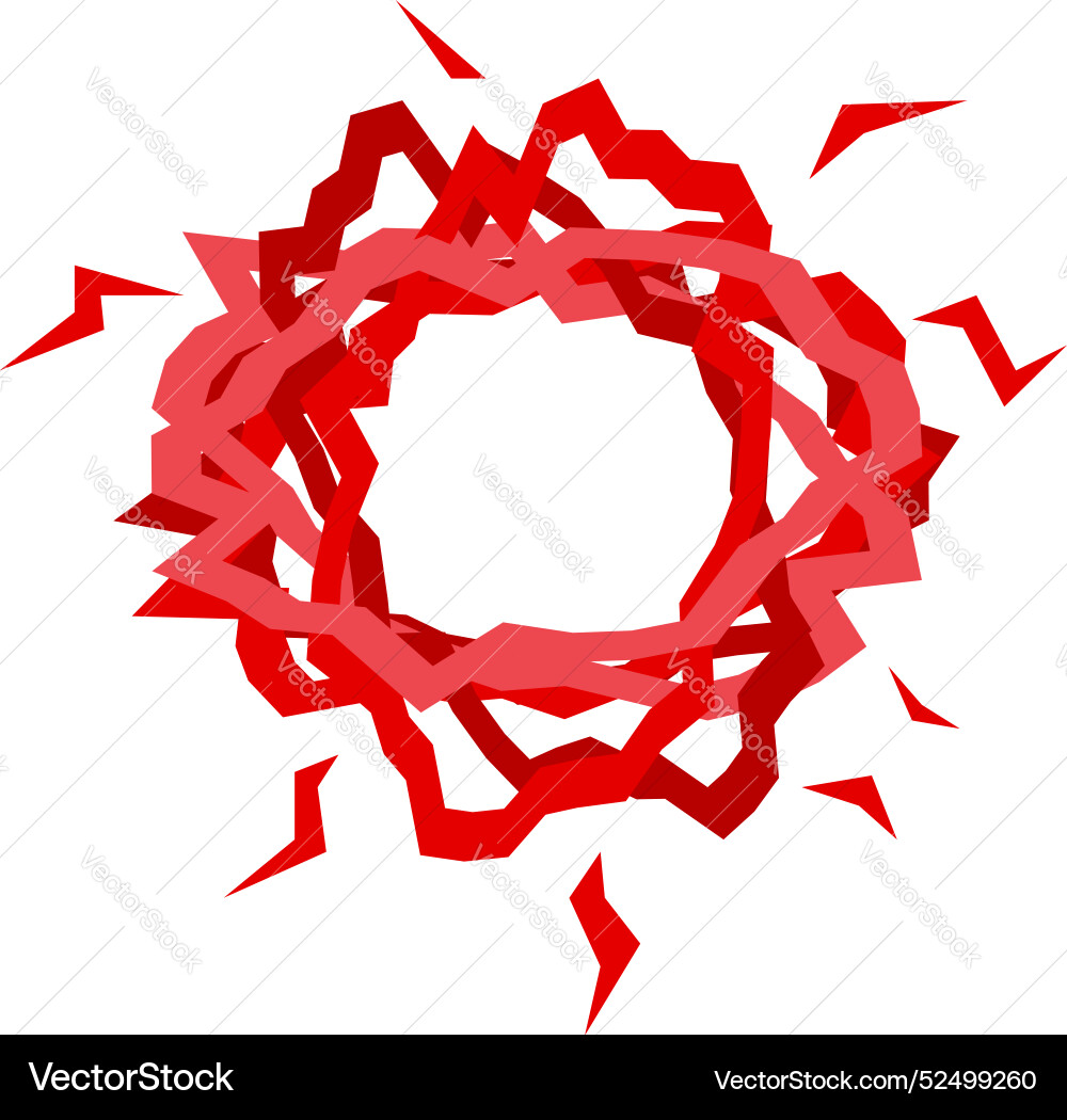 Red abstract circular shape with jagged edges Red abstract circular shape with jagged edges Vector Image