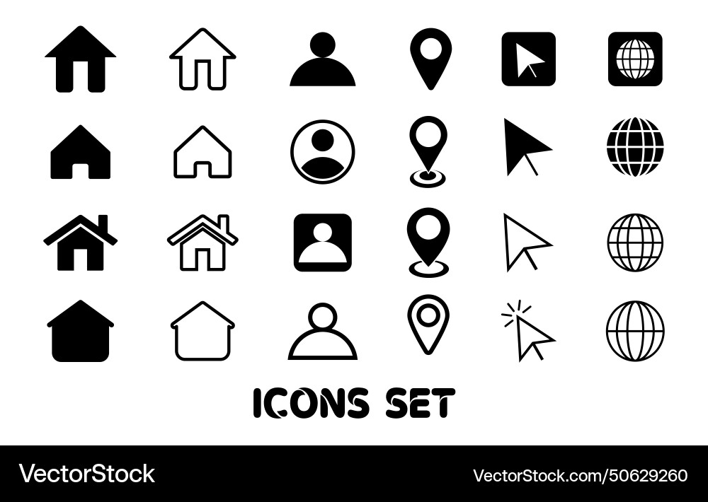 Set of 24 modern line similar web icons icon Set of 24 modern line similar web icons icon Vector Image