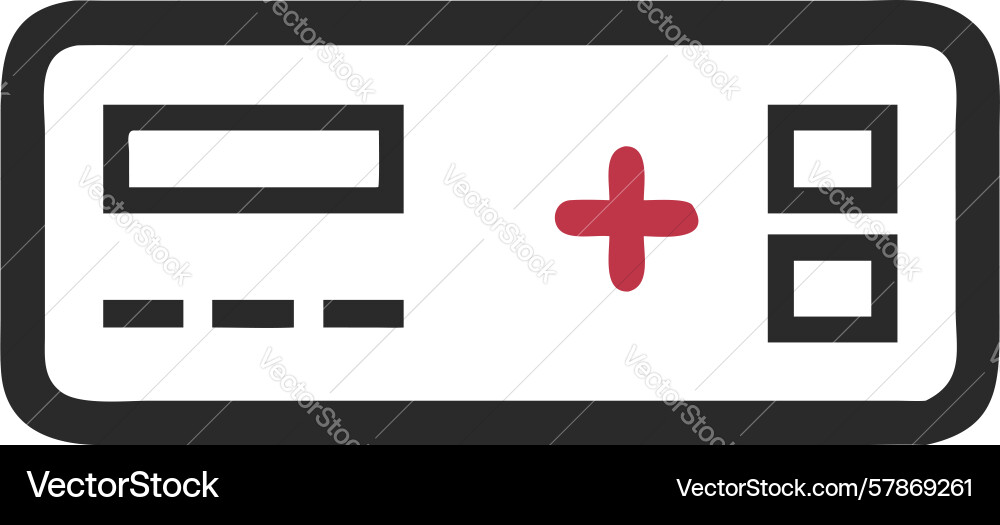 Calculator icon with digital display and plus Vector Image