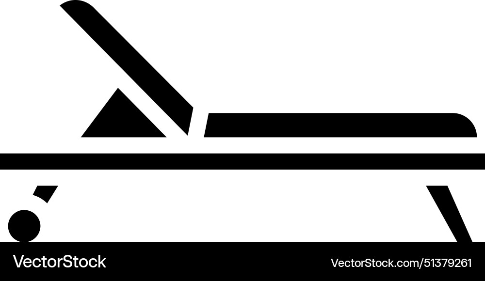 Chaise lounge outdoor furniture glyph icon Chaise lounge outdoor furniture glyph icon vector image