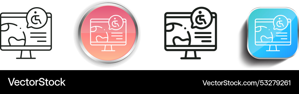 Disability icon thin linear regular and button vector image