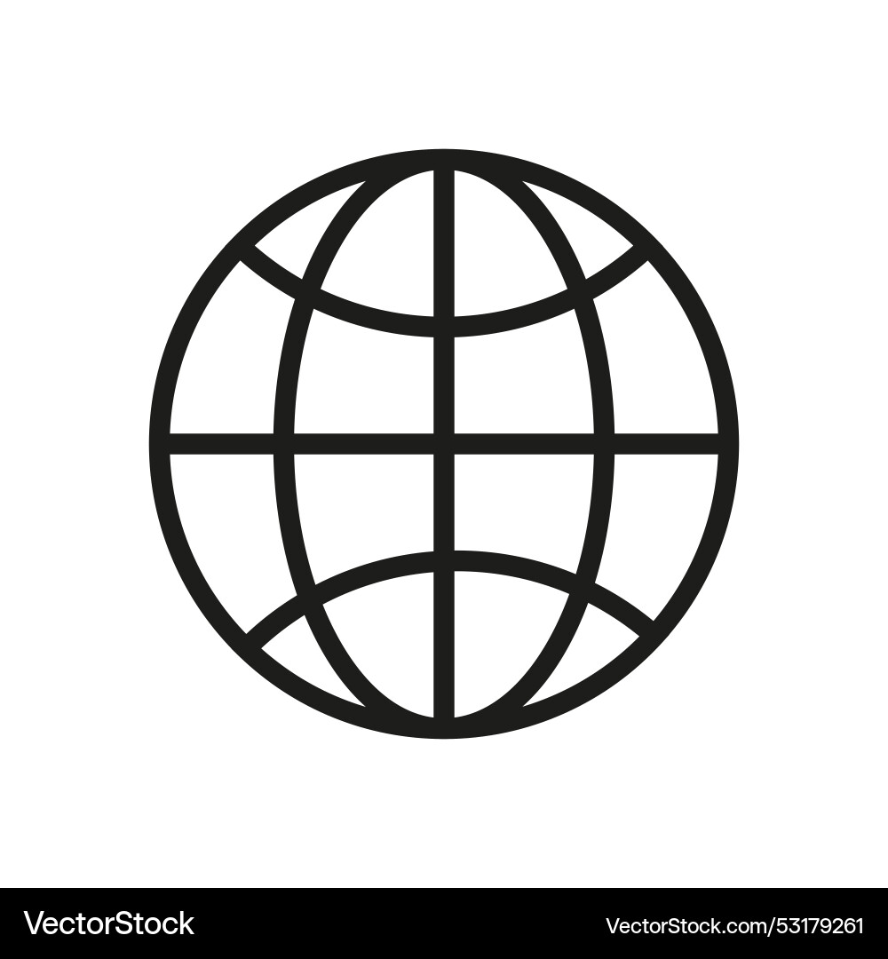 Global connectivity symbol world map grid icon Global connectivity symbol world map grid icon vector image