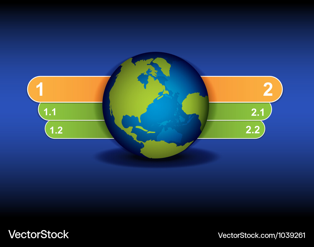 Globe and menu tab design vector image