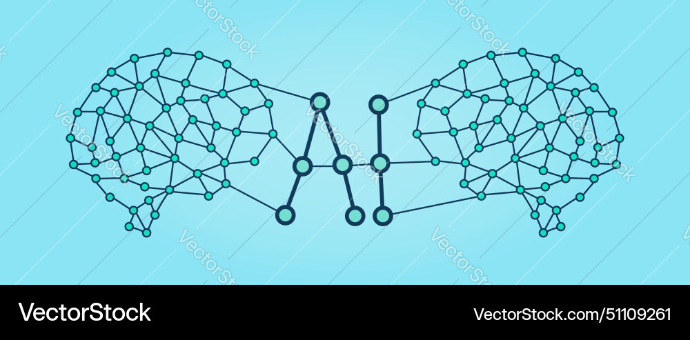Hand drawn artificial intelligence backdrop ai Vector Image