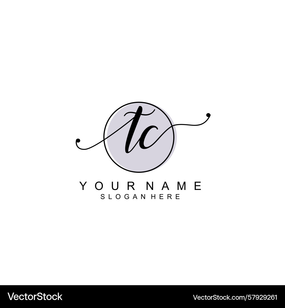 Handwriting logo concepts with initial tc Vector Image