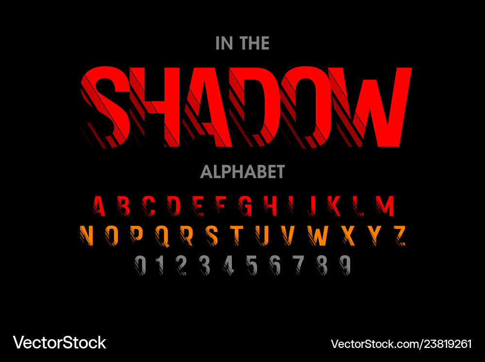 Modern font with shadow effect alphabet letters Modern font with shadow effect alphabet letters vector image