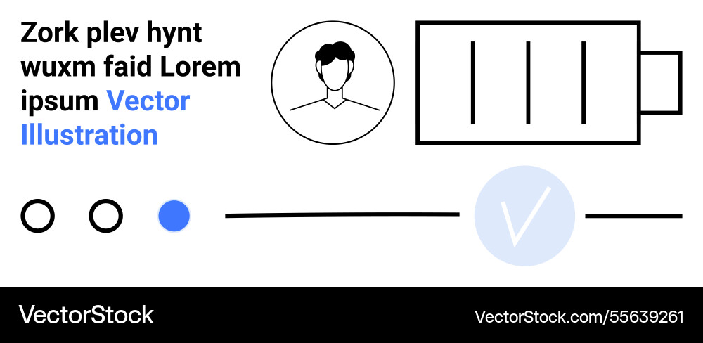 User profile connected to battery indicator User profile connected to battery indicator vector image