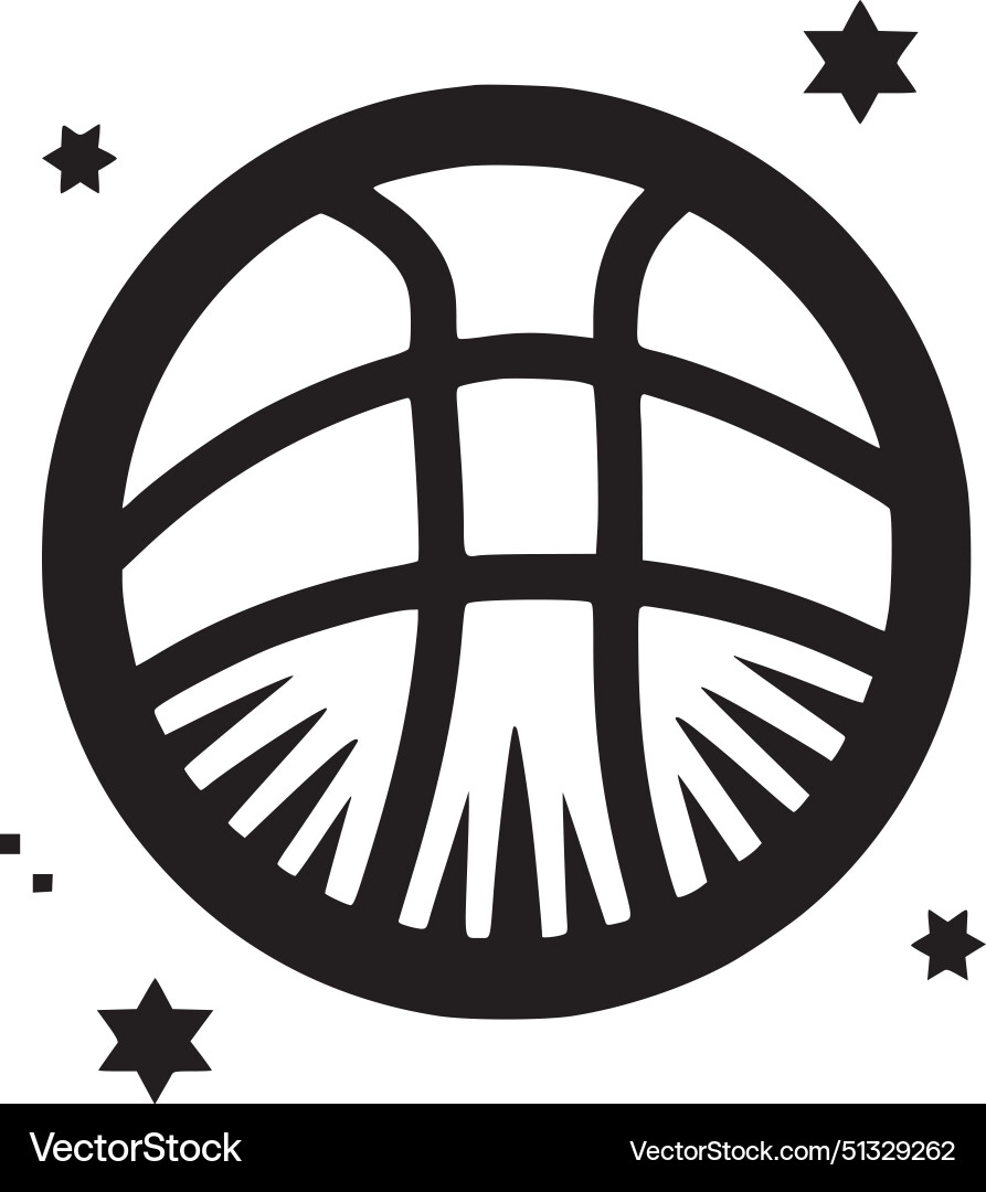 Basketball - black and white Royalty Free Vector Image