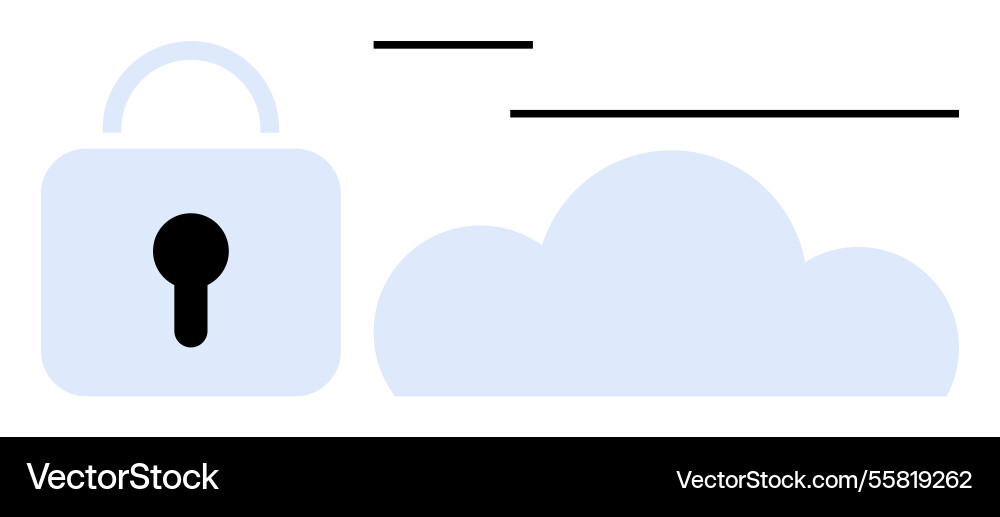 Cloud data security with lock icon for digital Cloud data security with lock icon for digital vector image