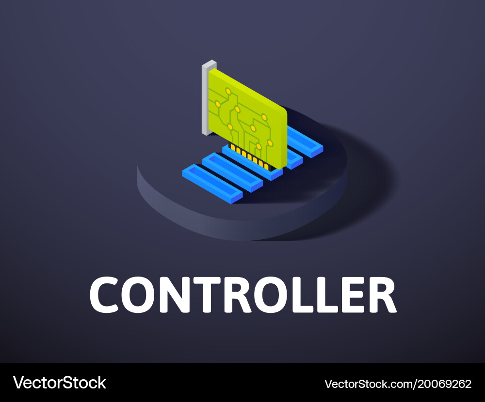 Controller isometric icon isolated on color vector image