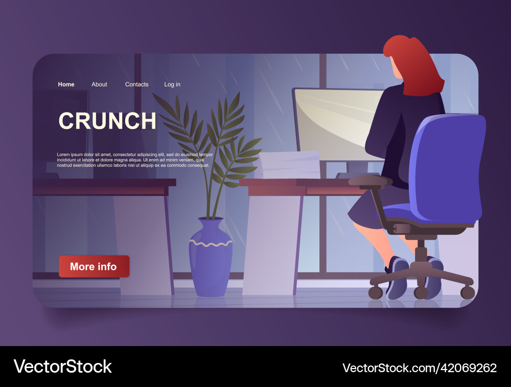 Crunch Zeitkonzept in Cartoon-Design für die Landung Crunch Zeitkonzept in Cartoon-Design für die Landung vektorbild
