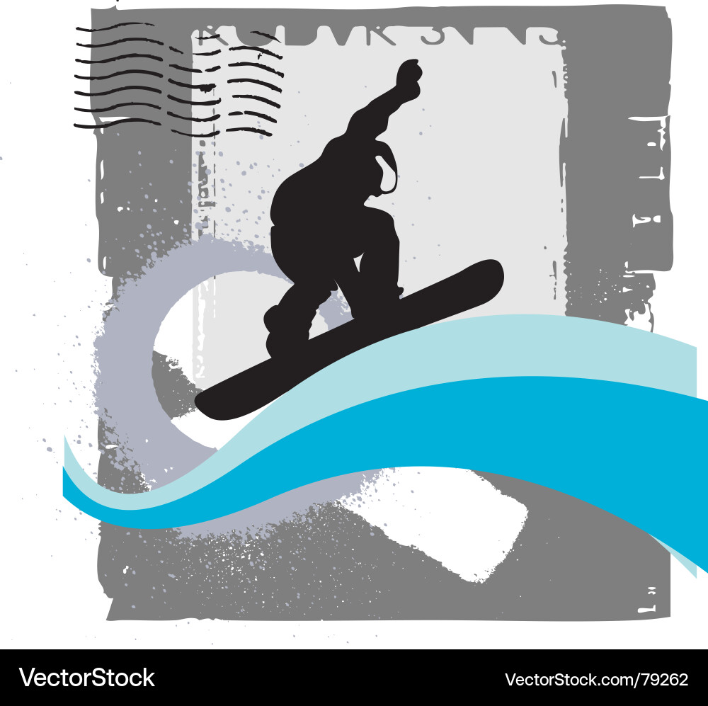 Snowboard Wave Vector Image