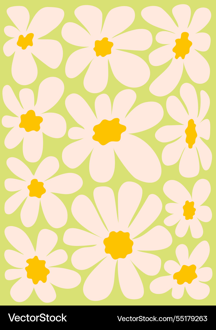 Abstract 90s y2k background with daisy pattern vector image