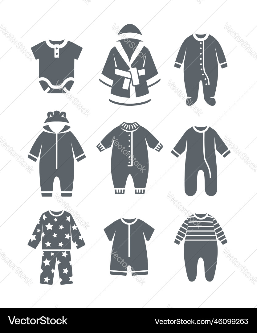 Baby sleepwear cloth pajama romper silhouette icon Baby sleepwear cloth pajama romper silhouette icon vector image