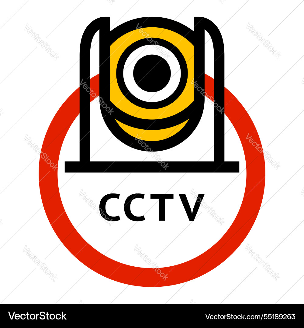 Cctv Sticker Videoüberwachung Cctv Sticker Videoüberwachung vektorbild
