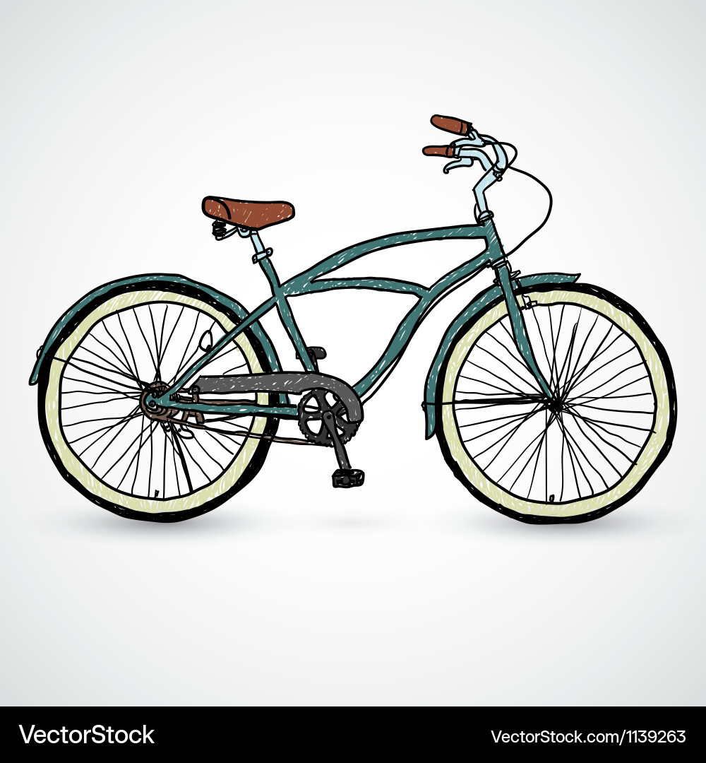 Classic Bicycle Sketch Vector Image