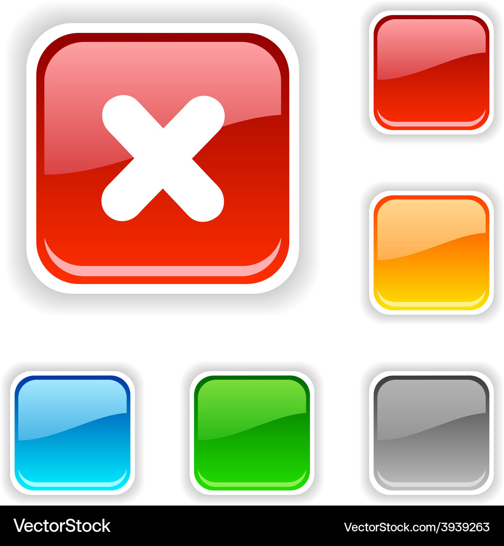 Cross button Vector Image