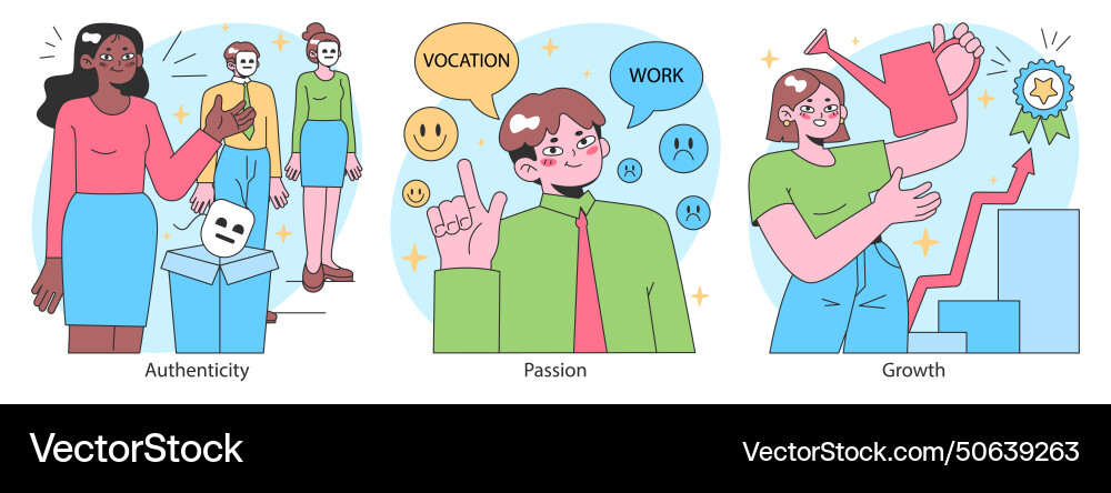 Finding your way in life set diverse character Finding your way in life set diverse character vector image