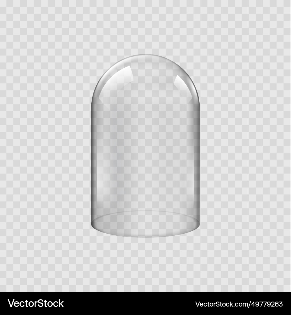 Glass dome round transparent realistic sphere Glass dome round transparent realistic sphere vector image
