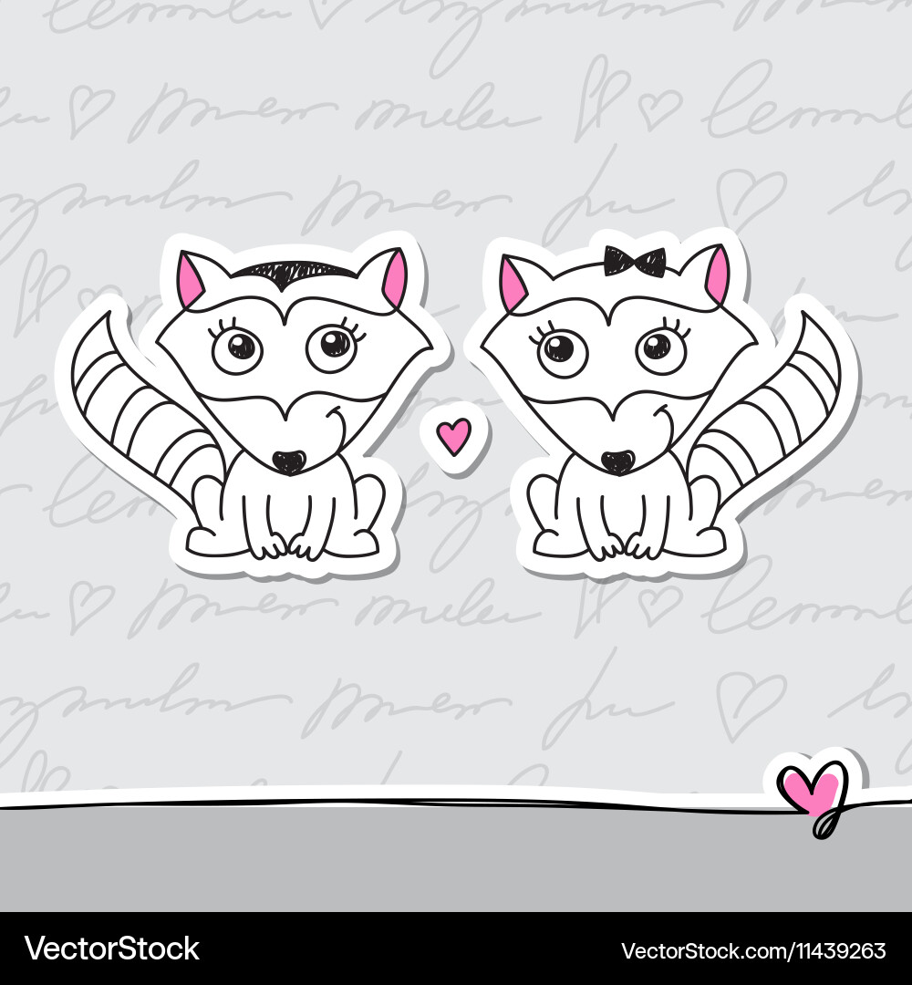Hand drawn raccoons Royalty Free Vector Image - VectorStock
